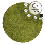 California Lime Green Shaggy Rug, Thick 5cm Deep Pile, Rectangle, Runner and Circle Sizes, Stain Resistant