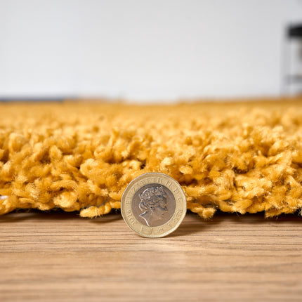 Golden Ochre Thick Shaggy Rug - California