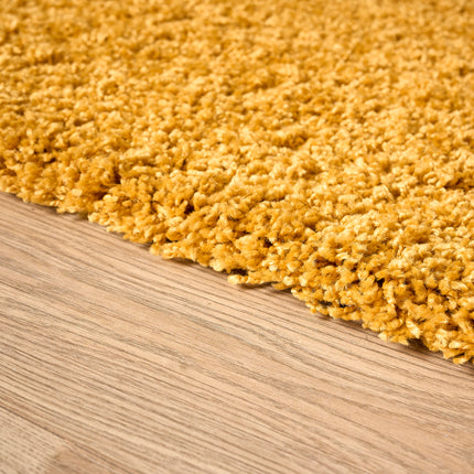 Golden Ochre Thick Shaggy Rug - California