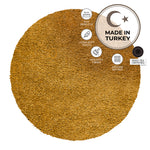 California Golden Ochre Shaggy Rug, Thick 5cm Deep Pile Rug for Living Room and Bedroom, Rectangle, Runner and Circles