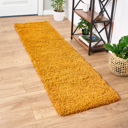 Golden Ochre Thick Shaggy Rug - California