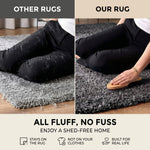 California Dark Grey Shaggy Rug, Thick 5cm Deep Pile, Rectangle, Runner and Circle Sizes, Stain Resistant