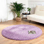 California Lilac Shaggy Rug, Thick 5cm Pile, Soft Lavender Purple Fluffy Rug, Non-Shedding, Rectangle, Runner and Round