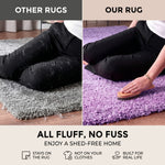 California Lilac Shaggy Rug, Thick 5cm Pile, Soft Lavender Purple Fluffy Rug, Non-Shedding, Rectangle, Runner and Round
