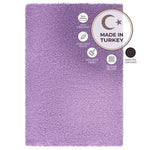 California Lilac Shaggy Rug, Thick 5cm Pile, Soft Lavender Purple Fluffy Rug, Non-Shedding, Rectangle, Runner and Round