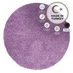 California Lilac Shaggy Rug, Thick 5cm Pile, Soft Lavender Purple Fluffy Rug, Non-Shedding, Rectangle, Runner and Round