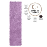California Lilac Shaggy Rug, Thick 5cm Pile, Soft Lavender Purple Fluffy Rug, Non-Shedding, Rectangle, Runner and Round