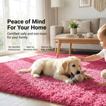 Pink Thick Shaggy Rug - California