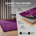 Purple Thick Shaggy Rug - California