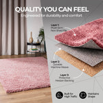 Tapis épais à poils longs rose pâle - Californie