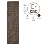 Tapis épais à poils longs taupe - Californie