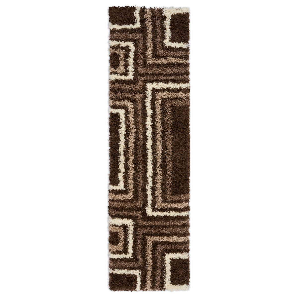 Tapis épais à poils longs Brown Tides - Californie