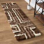 Tapis épais à poils longs Brown Tides - Californie