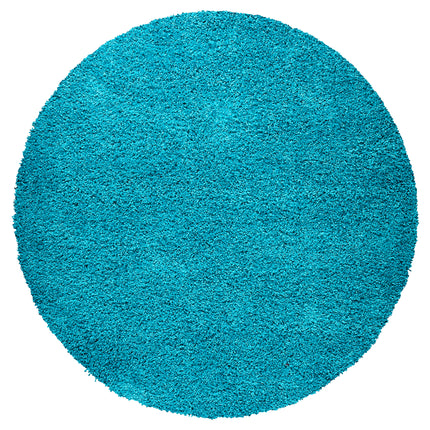 Teal Blue Thick Shaggy Rug - California