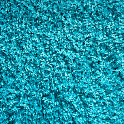 Teal Blue Thick Shaggy Rug - California