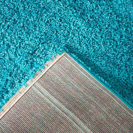 Teal Blue Thick Shaggy Rug - California