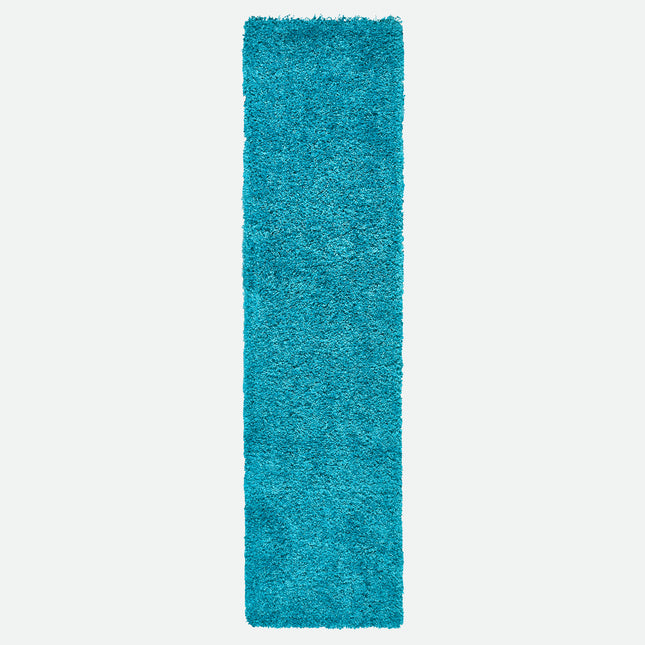 Teal Blue Thick Shaggy Rug - California