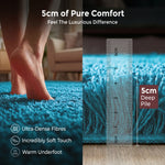 Teal Blue Thick Shaggy Rug - California