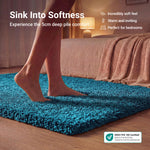 Teal Blue Thick Shaggy Rug - California