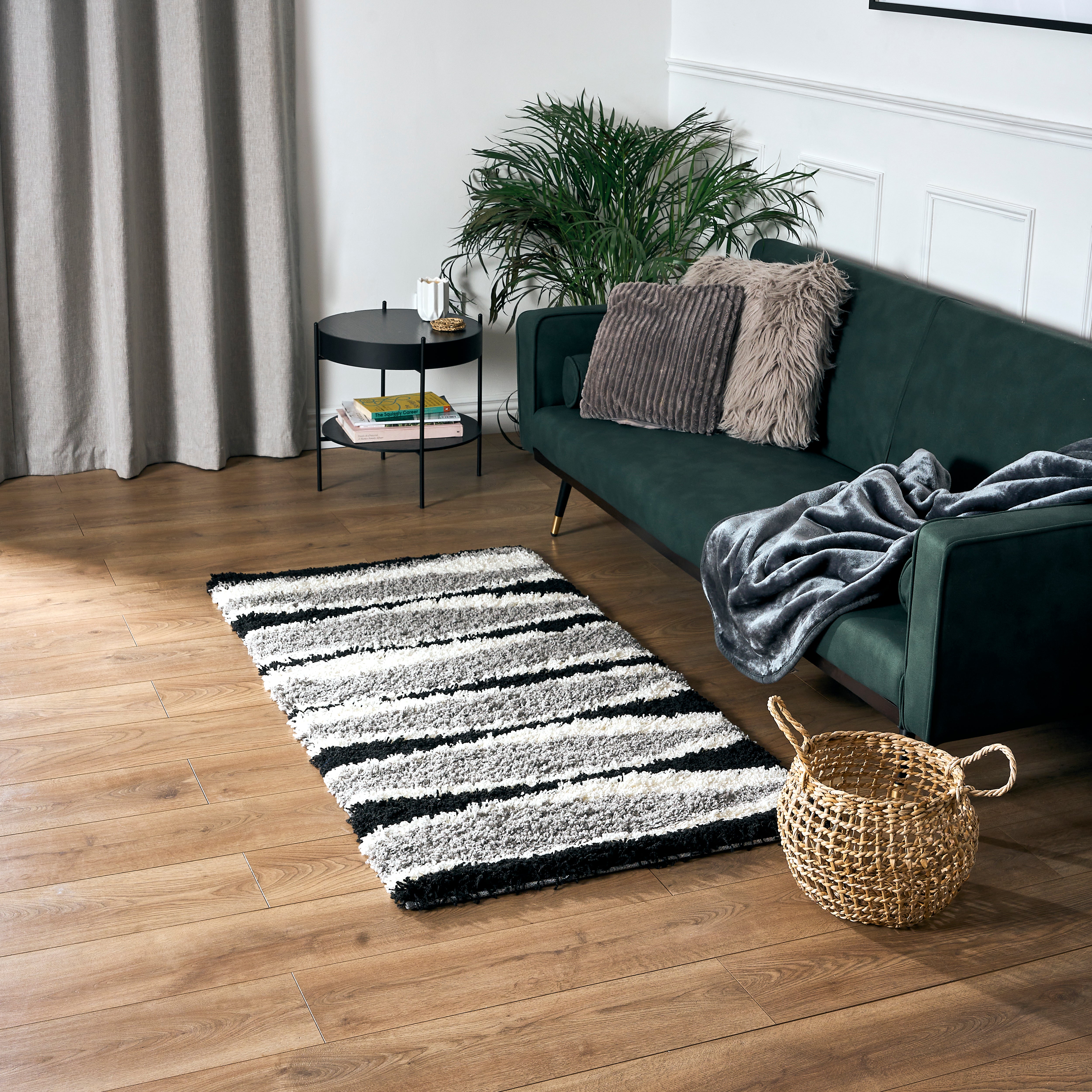 Grey/Black California 5cm Waves Shaggy