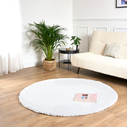 Snow White Plain Shaggy Rug - California