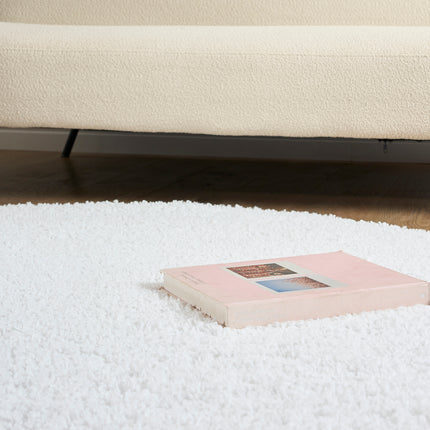 Snow White Plain Shaggy Rug - California