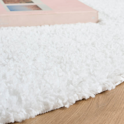 Snow White Plain Shaggy Rug - California