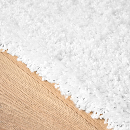 Snow White Plain Shaggy Rug - California