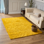 Tapis épais à poils longs jaune moutarde - Californie