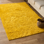 Tapis épais à poils longs jaune moutarde - Californie