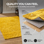 Tapis épais à poils longs jaune moutarde - Californie