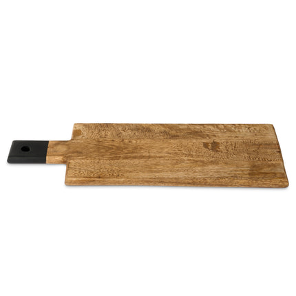 Mango Wood Serving Cutting Board With Black Handle Assorted Sizes