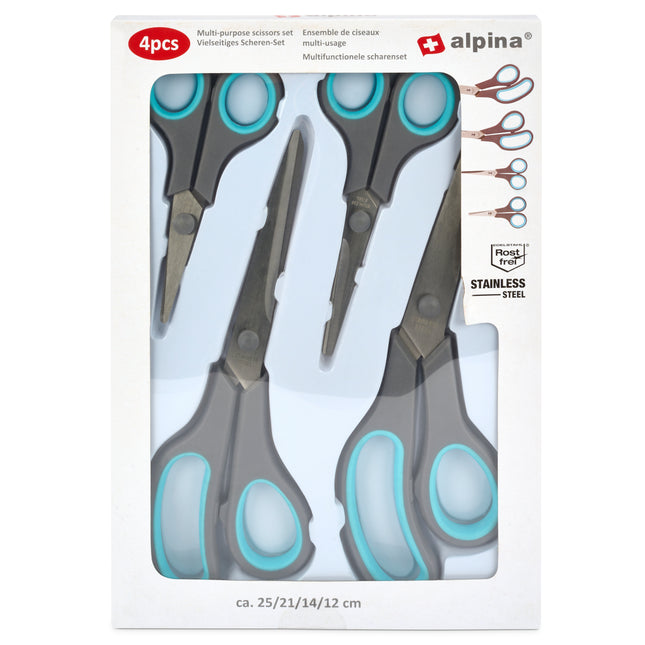 Alpina Stainless Steel Scissors Set of 4-8711252249926-Bargainia.com