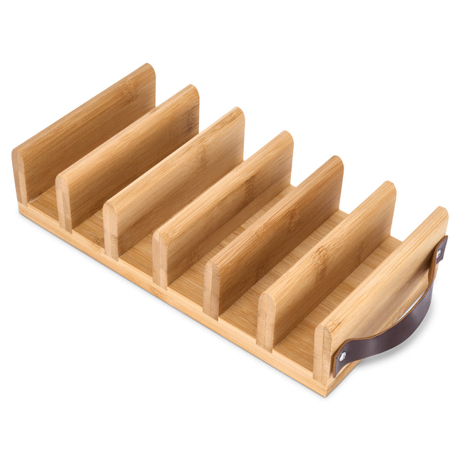 Gusta Wooden Bamboo Taco Holders With Leather Handle-8712628306007-Bargainia.com