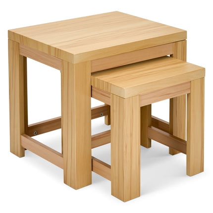Set Of 2 Nesting Wooden Square Side Tables-4001070424143-Bargainia.com