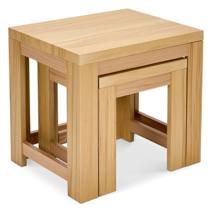 Set Of 2 Nesting Wooden Square Side Tables-4001070424143-Bargainia.com
