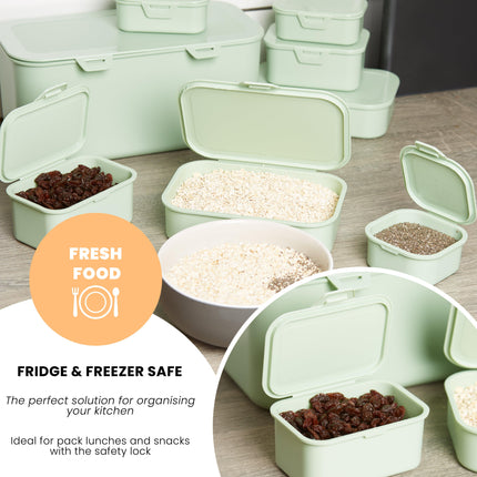 Multi Function Storage Boxes With Attached Lids - Mint Green - Set of 8-4055334575300C-Bargainia.com