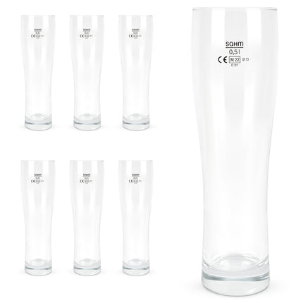 Set of 6 Sahm Weizen Premium Beer Glass 0.5L-Bargainia.com
