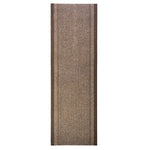 Sydney Brown Hallway Runner, Kitchen Mat, Non-Slip Rubber Backed Stair Runner, 66cm Wide, Washable, Lengths up to 30ft