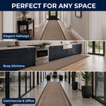 Sydney Brown Hallway Runner, Kitchen Mat, Non-Slip Rubber Backed Stair Runner, 66cm Wide, Washable, Lengths up to 30ft