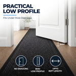 Sydney Charcoal Grey Hallway Runner, Non-Slip Rubber Backed Stair Runner and Kitchen Mat, Washable, 66cm Wide