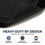 Sydney Charcoal Grey Hallway Runner, Non-Slip Rubber Backed Stair Runner and Kitchen Mat, Washable, 66cm Wide
