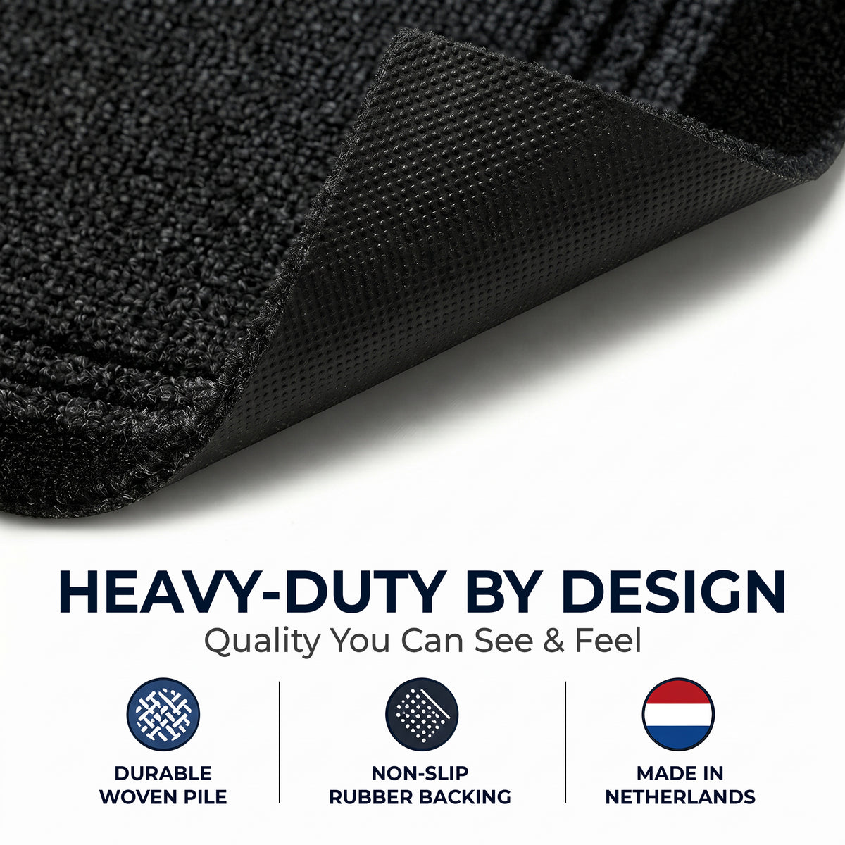 Sydney Charcoal Grey Hallway Runner, Non-Slip Rubber Backed Stair Runner and Kitchen Mat, Washable, 66cm Wide