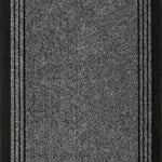 Sydney Grey Stair Runner and Kitchen Mat with Dark Border, Non-Slip Gel Backed Hallway Runner, 66cm Wide, Custom Length