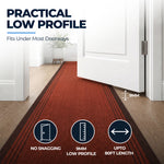 Sydney Red Stair Runner and Kitchen Mat, Non-Slip Gel Backed Hallway Runner with Dark Border, 66cm Wide, Custom Lengths