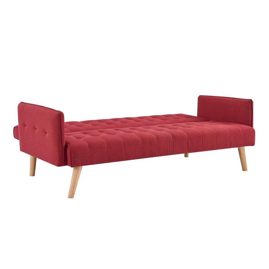 Mario Click Clack 3 Seater Double Sofa Bed - Red Bargainia
