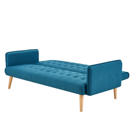 Mario Click Clack 3 Seater Double Sofa Bed - Blue-5056150263708-Bargainia.com