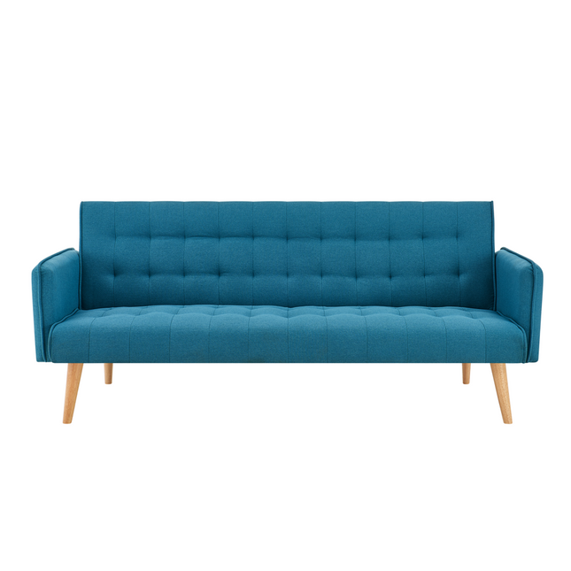 Mario Click Clack 3 Seater Double Sofa Bed - Blue-5056150263708-Bargainia.com