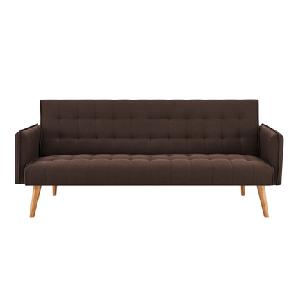 Mario Click Clack 3 Seater Double Sofa Bed - Brown-5056150263678-Bargainia.com