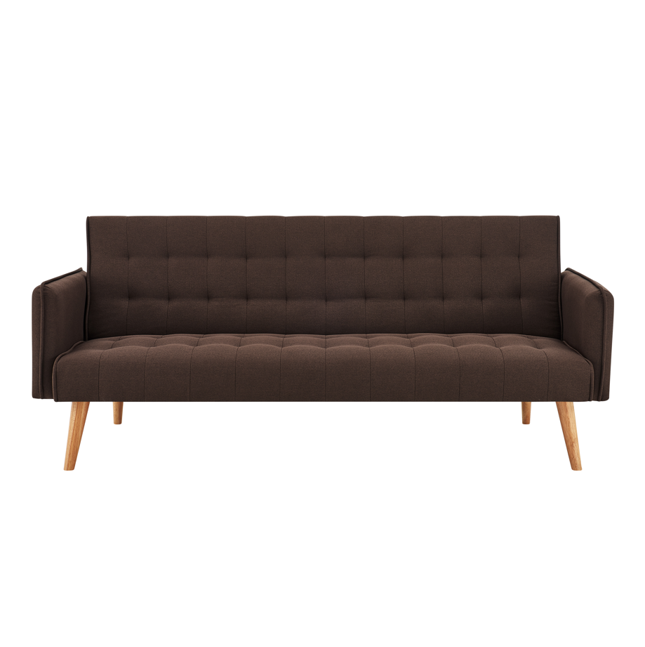 Mario Sofa Bed Click Clack 3 Seater Double - Brown Bargainia